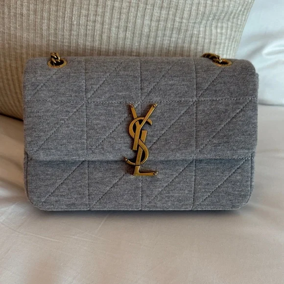 Yves Saint Laurent Gray Quilted Shoulder Bag - Picture 1 of 6